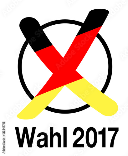 Bundestagswahl 2017 mit Kreuzchen