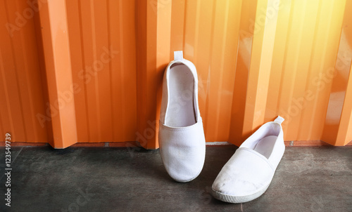 White Slip On Shoe, Plain Hipster slip on photo