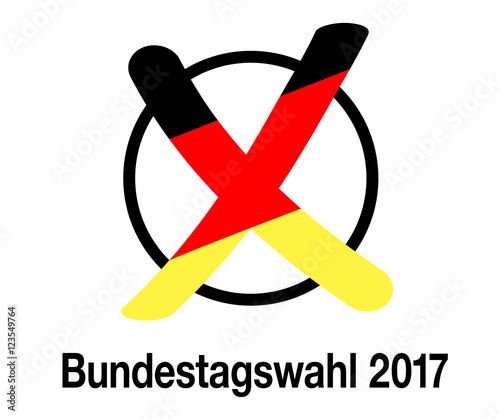 Bundestagswahl 2017 mit Kreuzchen