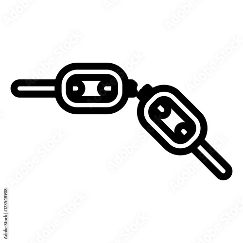 silhouette of two chain shackles vector illustration