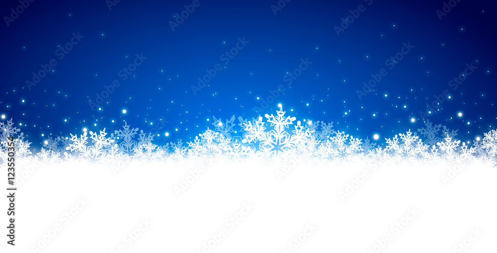 Obraz premium Blue snow background