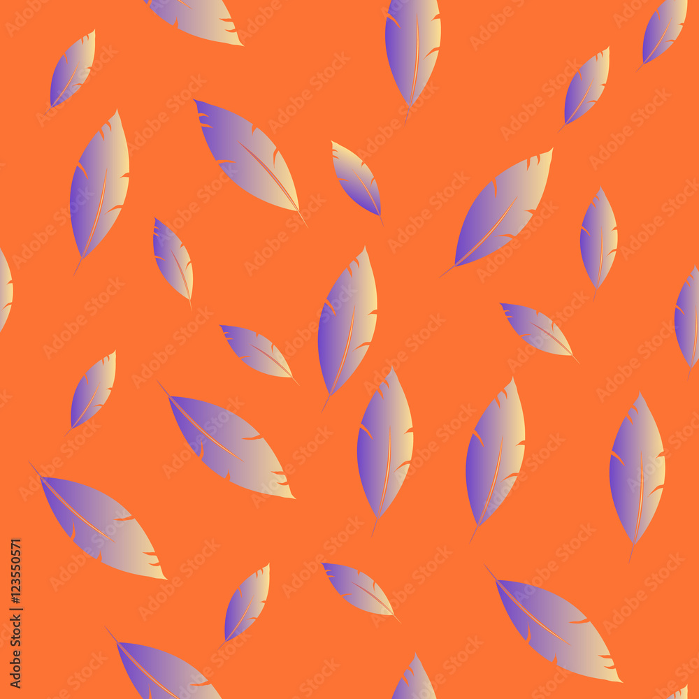 Fototapeta premium Feathers pattern for fashion design (hippie, boho style). repeat