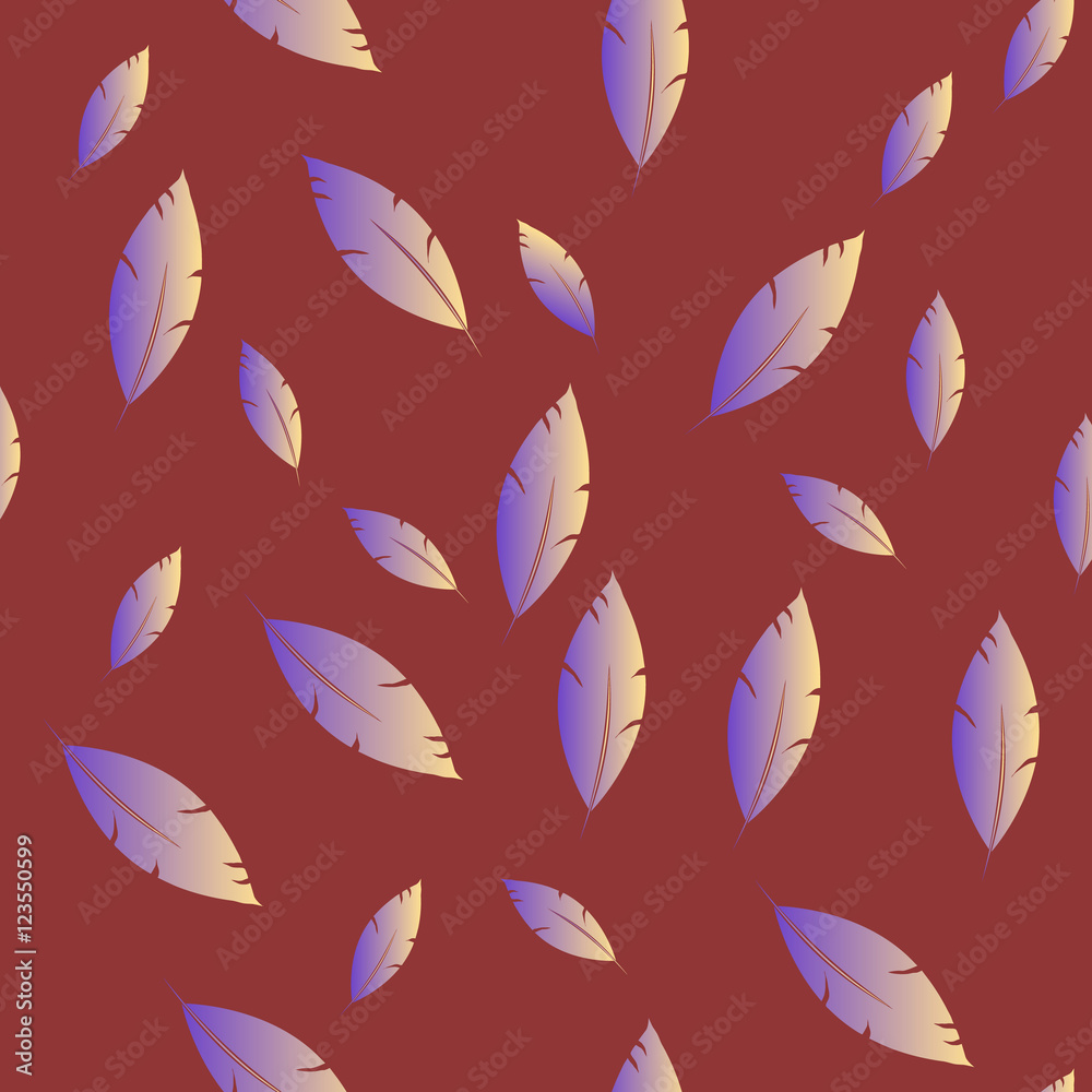 Naklejka premium Feathers pattern for fashion design (hippie, boho style). repeat