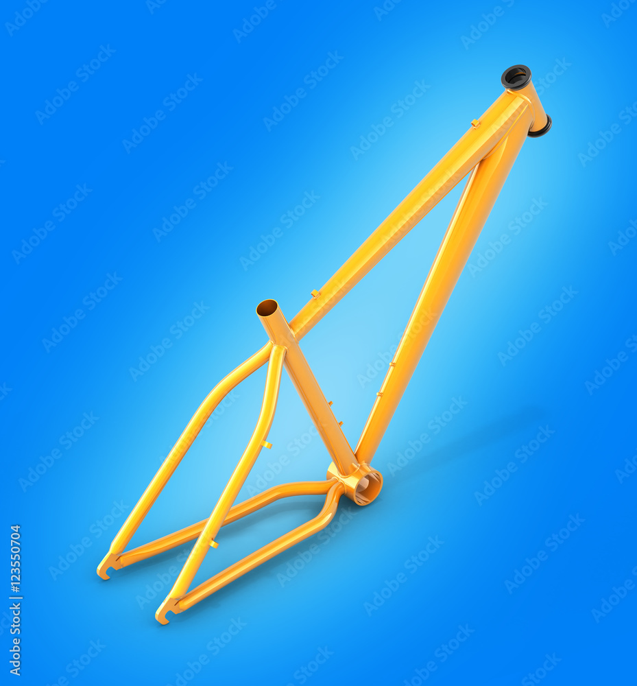 MTB frame isolated on blue gradient backround 3d illustration MTB frame isolated on blue gradient backround 3d illustration