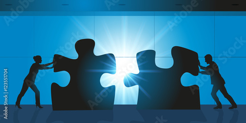 Solution - Partenaire - Puzzle - Entreprise  - Homme Femme