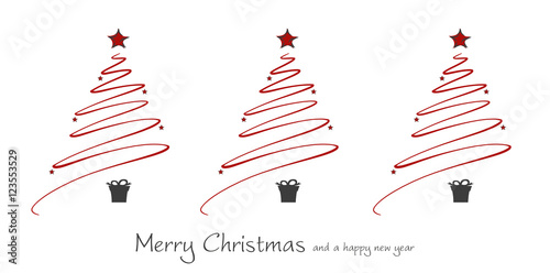 Weihnachtskarte mit Weihnachtsb?umen | Merry Christmas photo