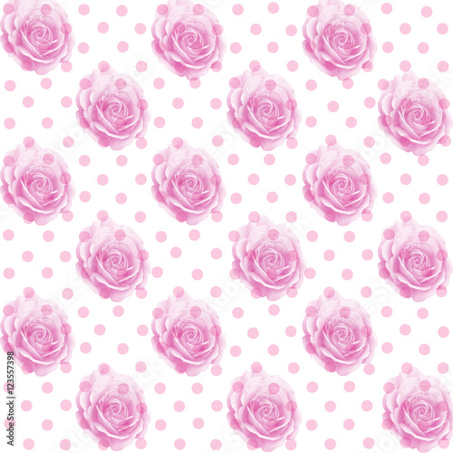Pretty pink roses floral illustration