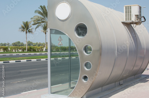 Photography Cityscape Dubai, bus stop