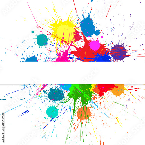 Vector Banner With Bright Ink Color Blots