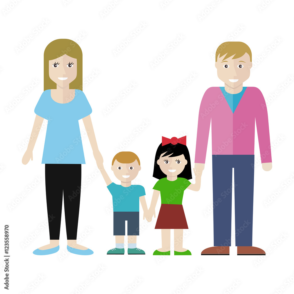 Family Concept Vector Illustration in Flat Design.