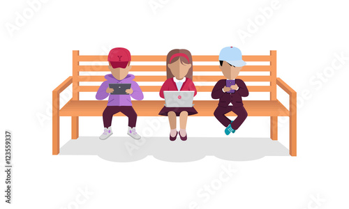 Internet Addiction Concept Vector in Flat Design