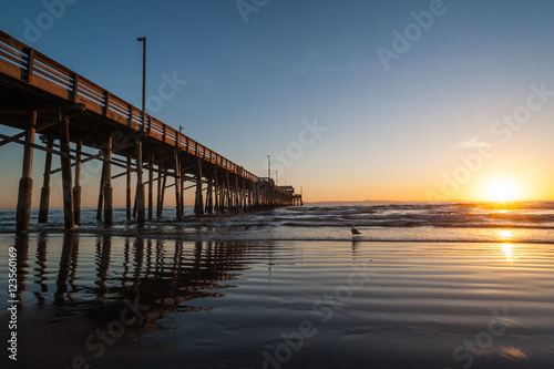 Dramatic Sunset at Newport beach Pier in Orange county, California