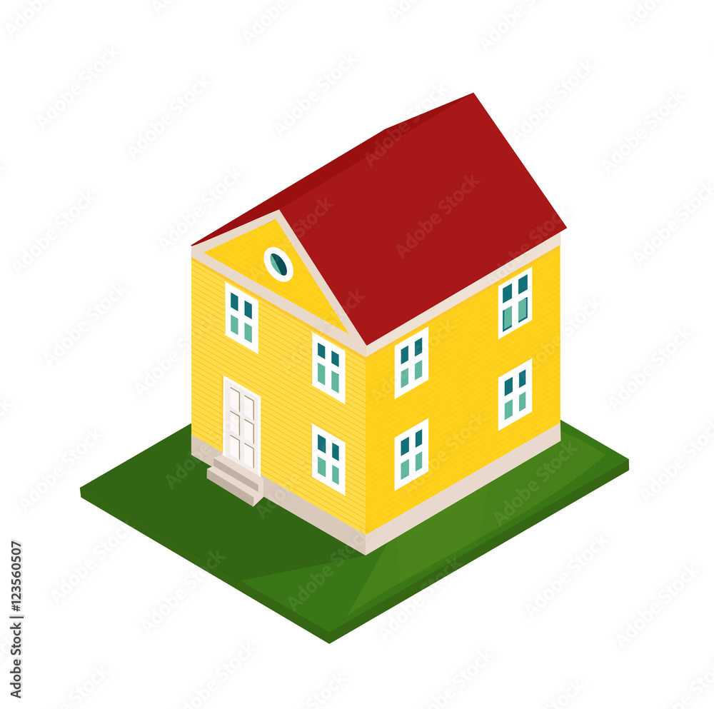 Vector icon isometric view of the house Vector icon isometric view of the house