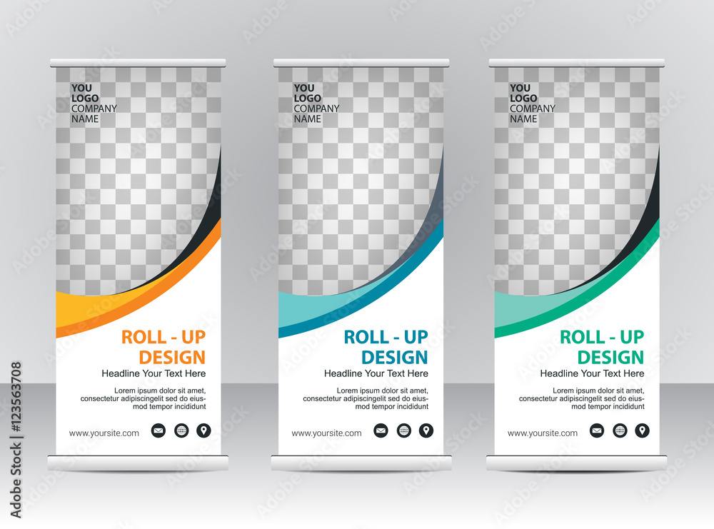 Roll up banner stand template design