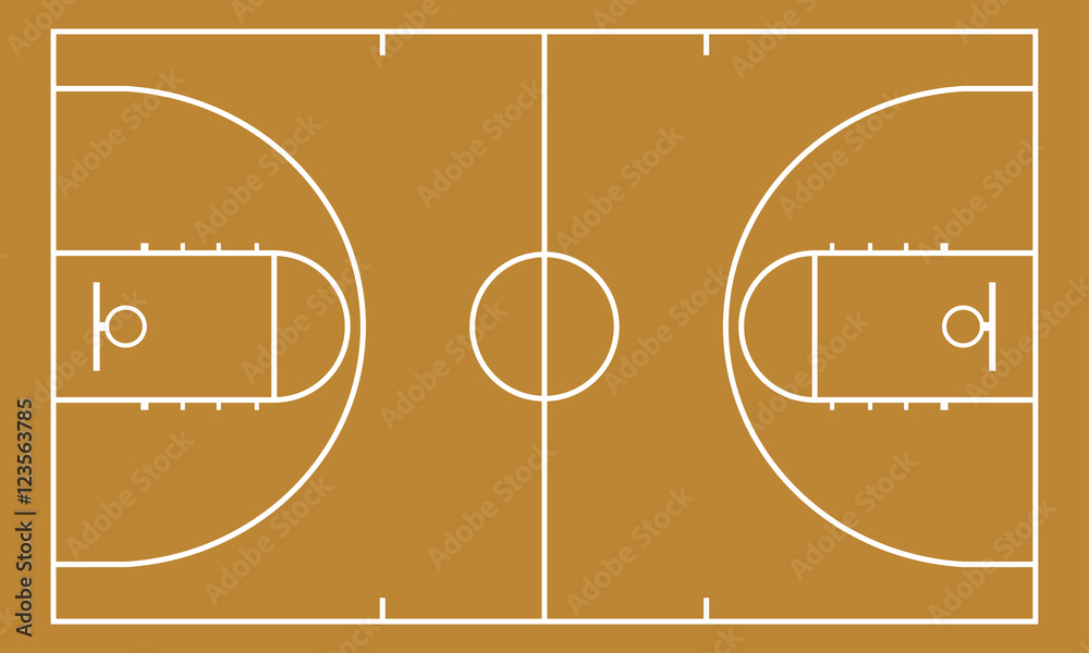 Fototapeta premium Basketball court. Background for sport strategy. Realistic vector illustration.