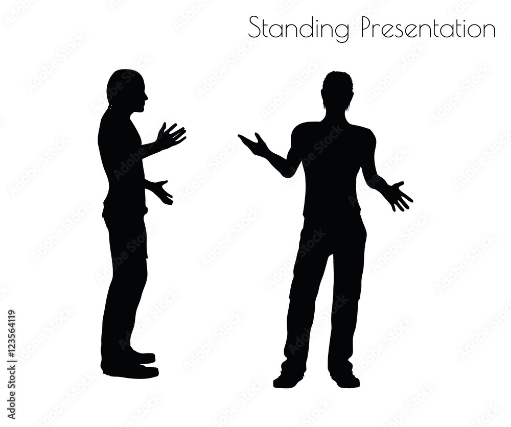 man in Standing Presentation  pose on white background