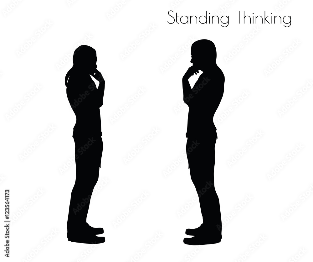 Standing Thinking pose on white background Standing Thinking pose on white background