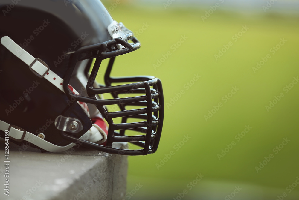 Fototapeta premium Rugby helmet, closeup
