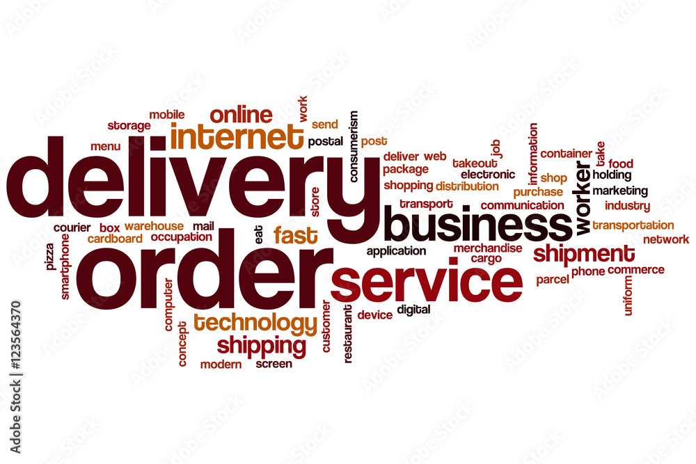 Delivery order word cloud