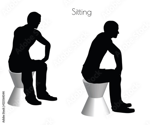 man in Sitting  pose on white background