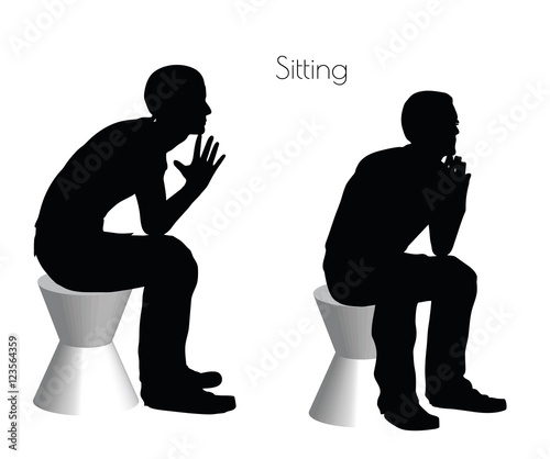 man in Sitting  pose on white background