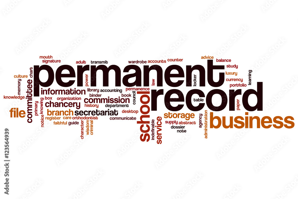 Permanent record word cloud