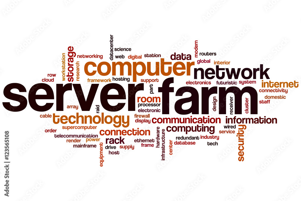 Server farm word cloud