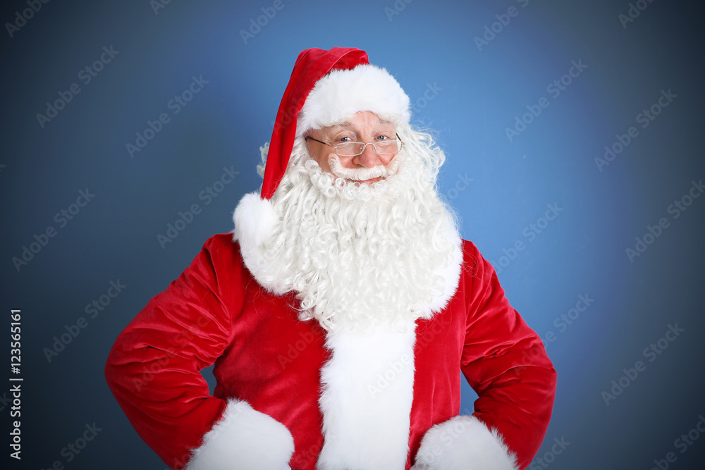 Santa Claus on blue background