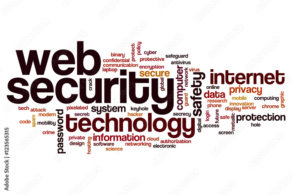 Obraz premium Web security word cloud