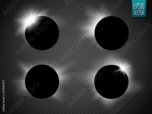 Sun and moon Vector Set. Various  suns  moons including an eclipse.