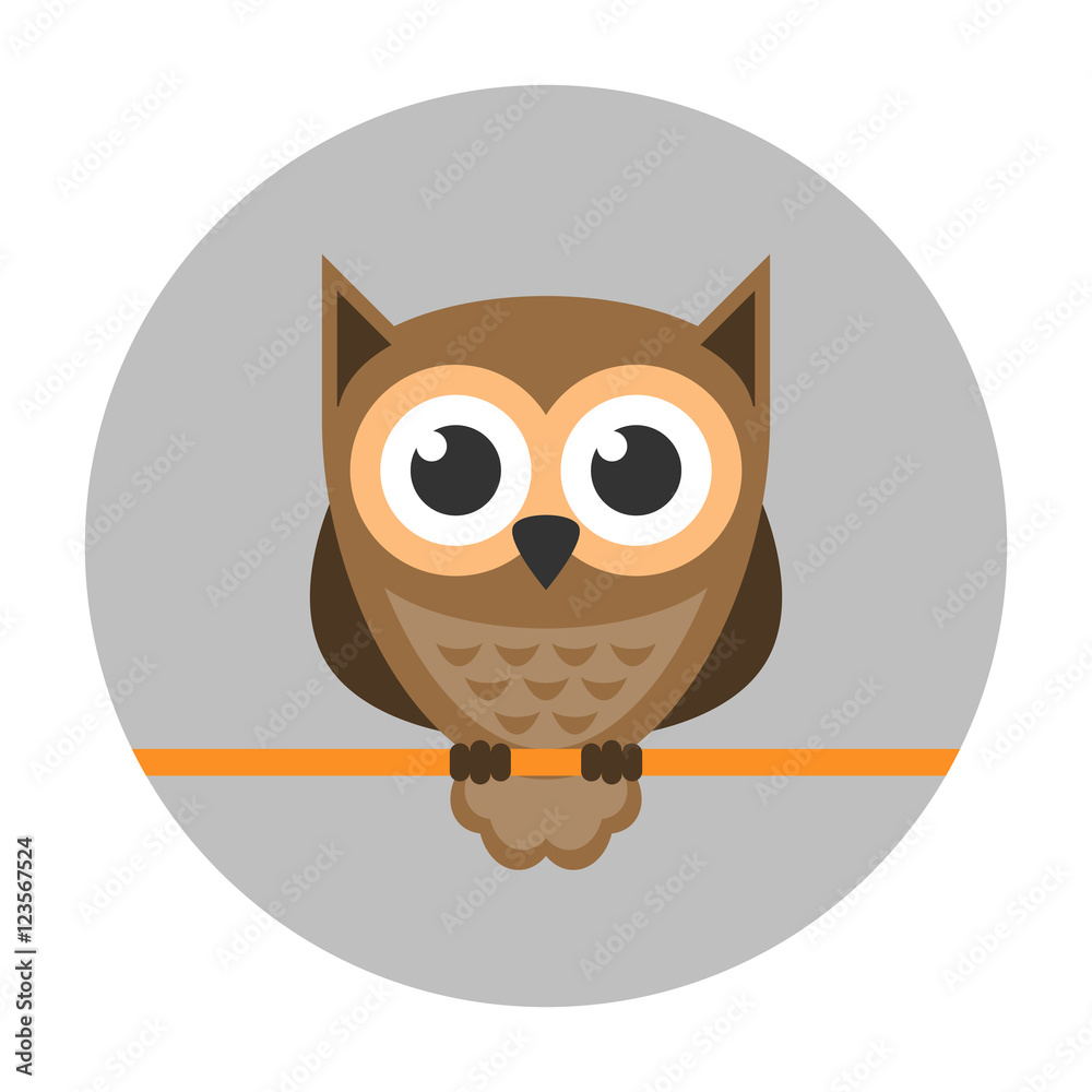 Owl icon flat