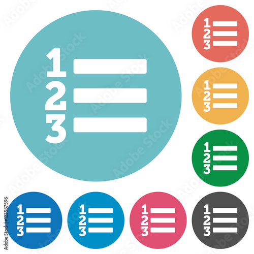 Flat Ordered list icons