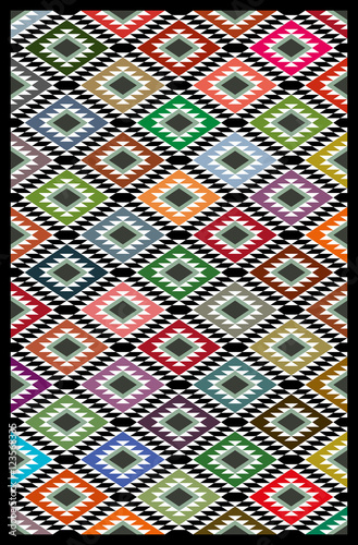Colorful Arabian Sadu Themed Quilt Blanket Texture Pattern