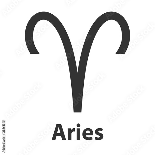 Aries, ram zodiac sign. Vector Illustration, icon