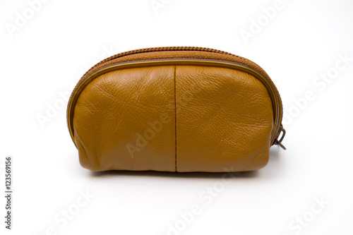 an Asia small wallet, made from leather, isolated background