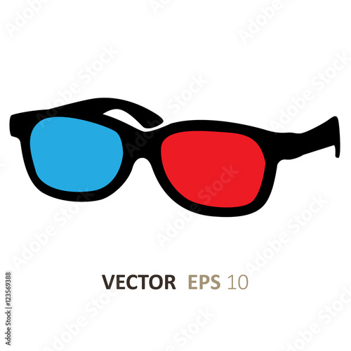Vector 3D Glasses on white background