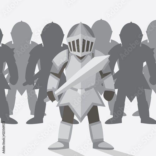 Knight cartoon flat vector