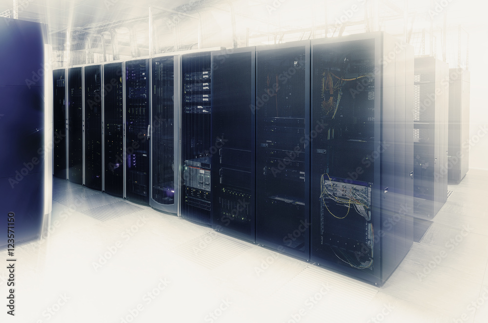 network server room with computers for digital tv ip communications and internet network server room with computers for digital tv ip communications and internet