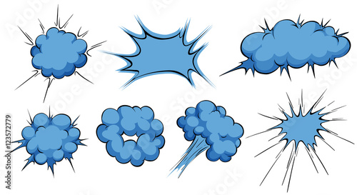 Cloud explosion designed in blue color