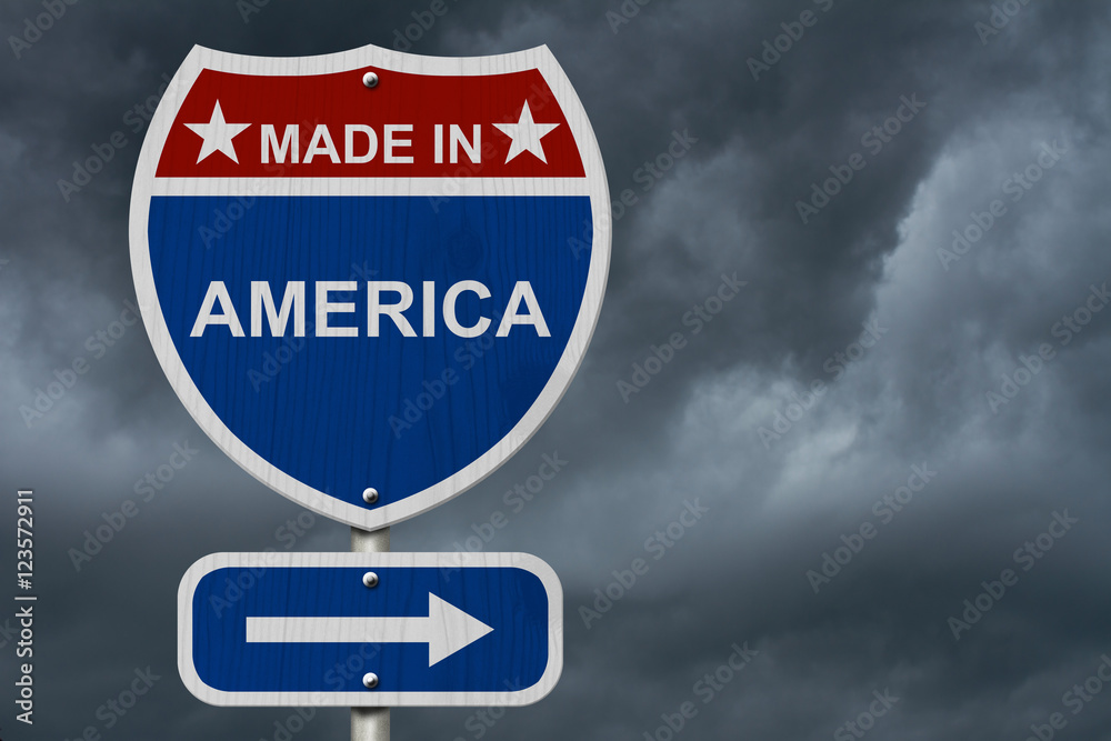 American Made in America Highway Road Sign American Made in America Highway Road Sign