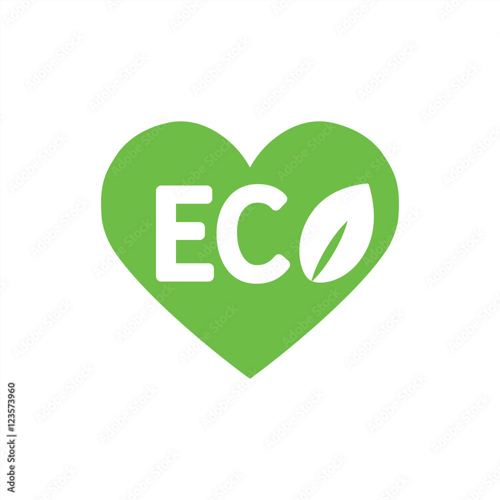 ecology sign eco character emblem label word with heart green si ecology sign eco character emblem label word with heart green si