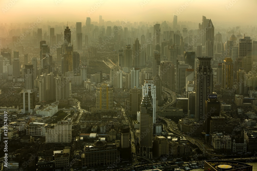 Naklejka premium Shanghai Skyline
