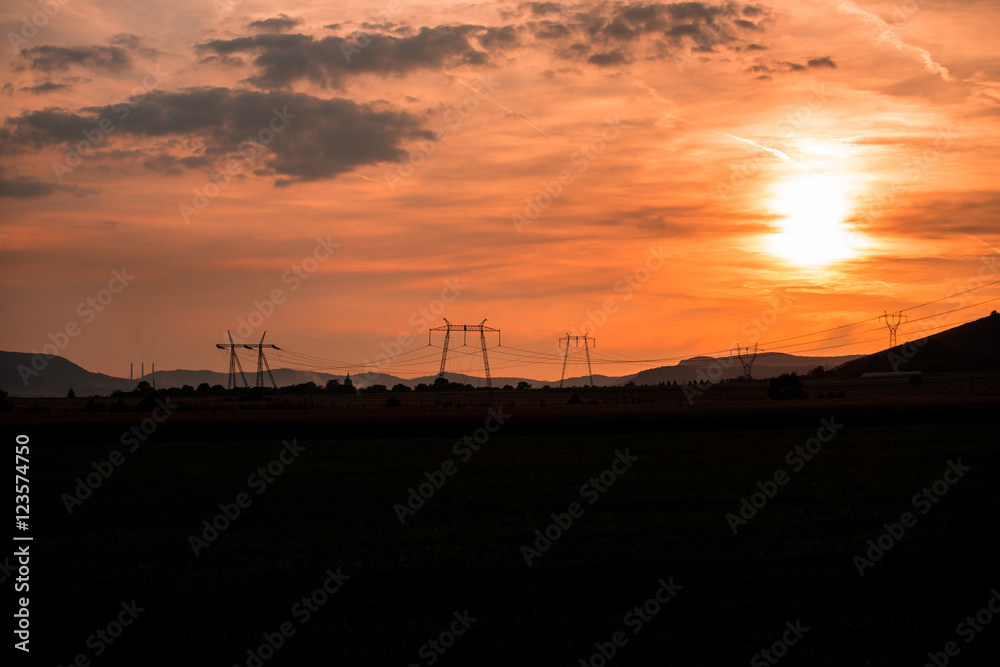 Amazing sunset and clouds,near Deva ,Romania