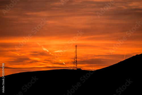 Amazing sunset landscape photo