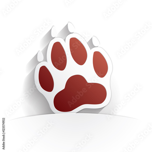 dog paw icon paper