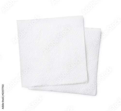 Top view of two paper napkin