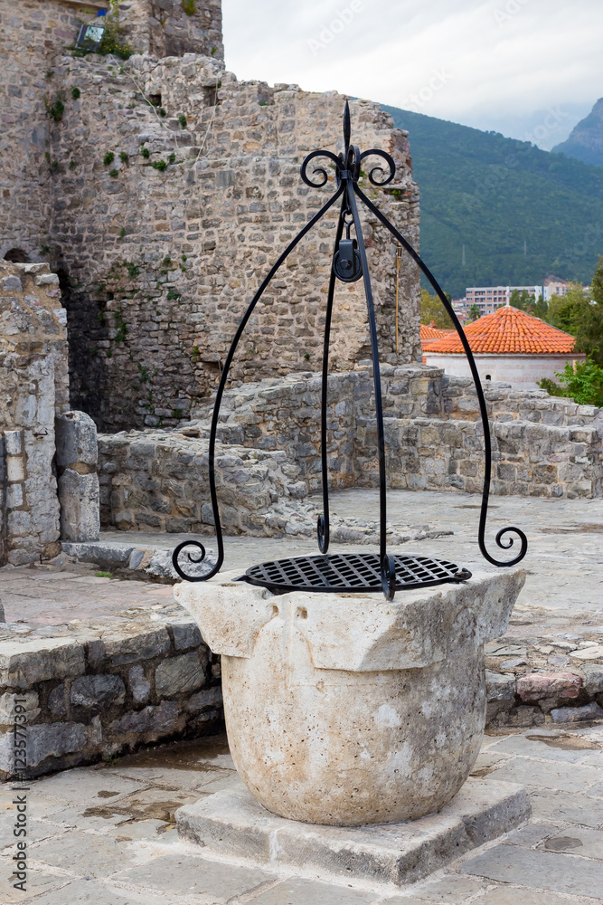 Medieval grill in an old fortress in Budva