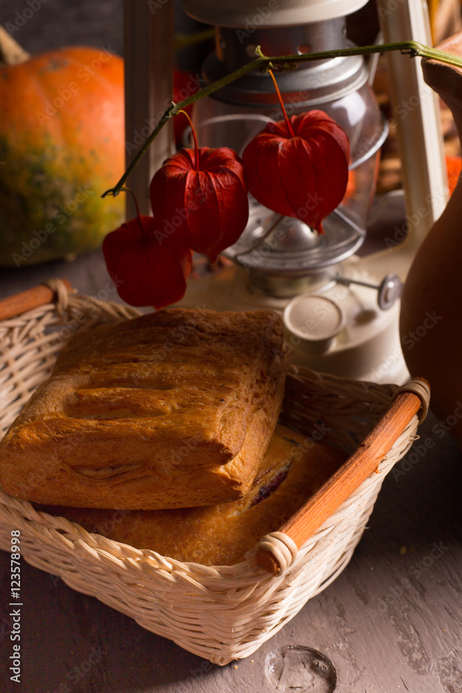 Fresh sweet strudel