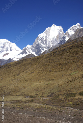 Yerupaja mountain in high Andes photo