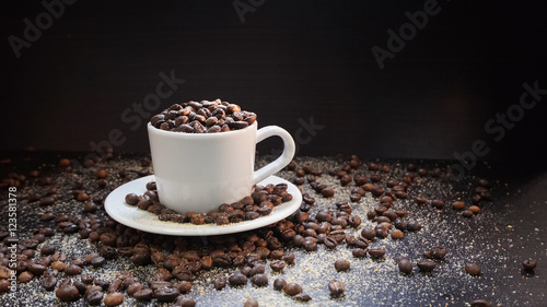 Coffee Beans On Dark Background
